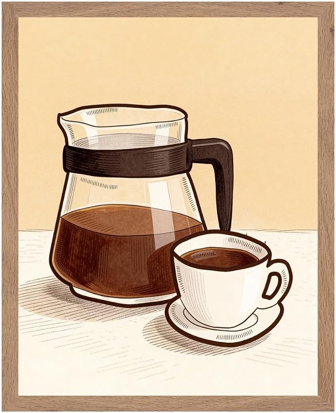 Lawrence Williams Designs Coffee Carafe and Cup Poster by LawrenceWilliamsDesigns