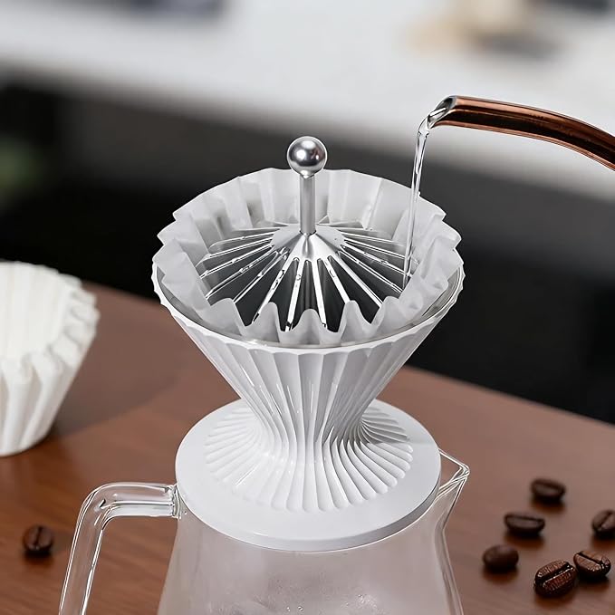 Filter Paper Presser All Metal Coffee Filter Shape Retainer Pre-pour Tool - Image 5