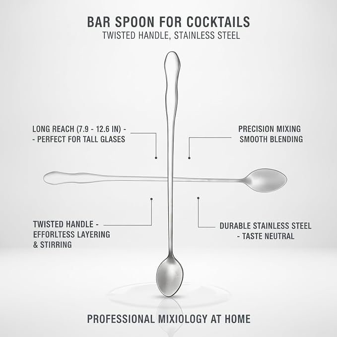Stainless Steel Bar Spoon with Twisted Handle - Image 4