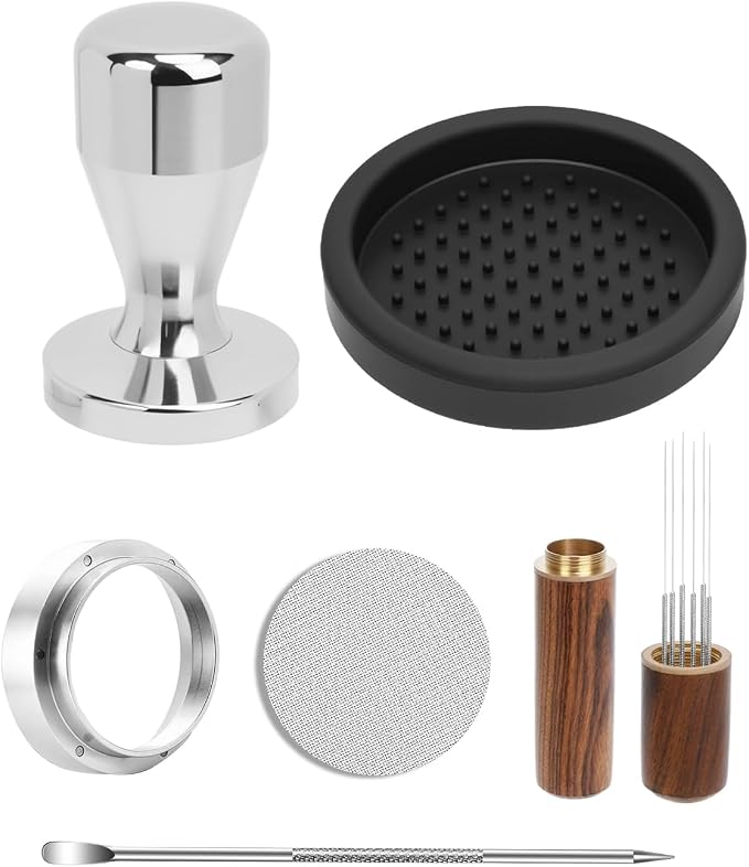 Espresso Accessories Kit, 53mm Espresso Tampera and Dosing Funnel Set, WDT Tool by PROKITCHEN