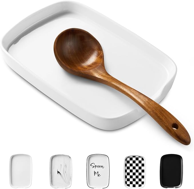 ABRUTY Spoon Rest for Stove Top, Ceramic Spoon Holder for Counter, Modern by ABRUTY