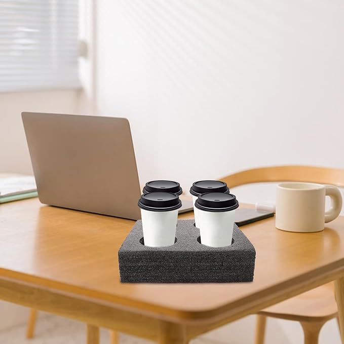 Alipis Coffee Tray Cup Holder, 4-Hole Takeout Coffee Cup Bottle Carrier Takeout - Image 7