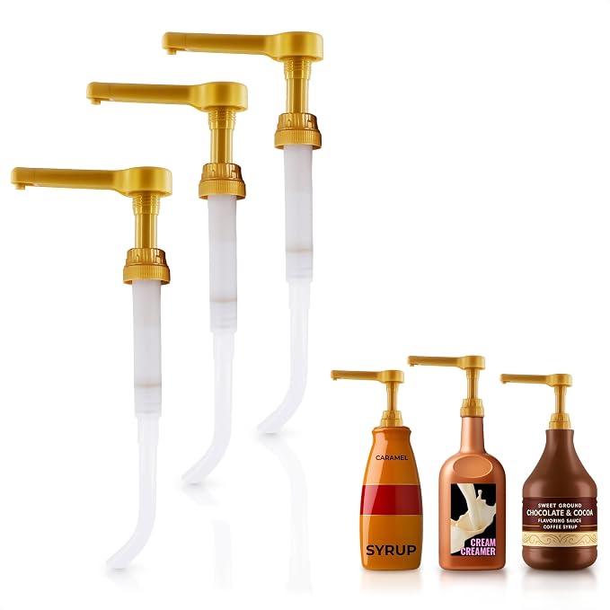 Pump for Coffee Syrup Bottle Set of 3 – Compatible by ALPENKOK