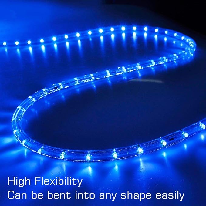 DELight AC 110-120V Waterproof IP65 150ft Crystal Blue 1620 LED Rope Lights 1m - Image 2