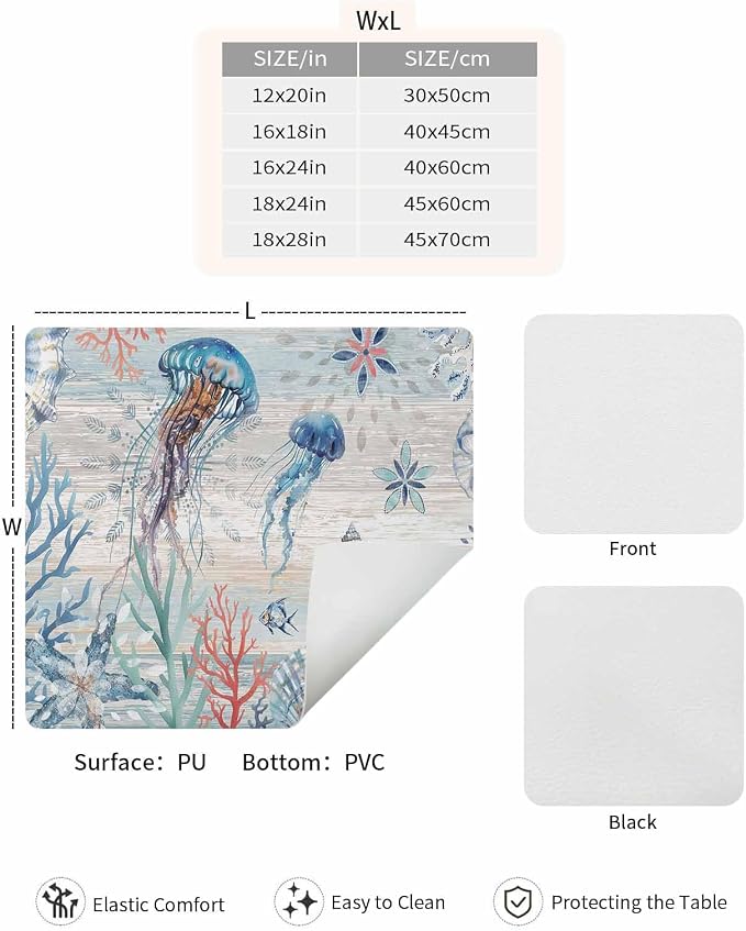 Blue Jellyfish Coffee Mat Small - Image 7