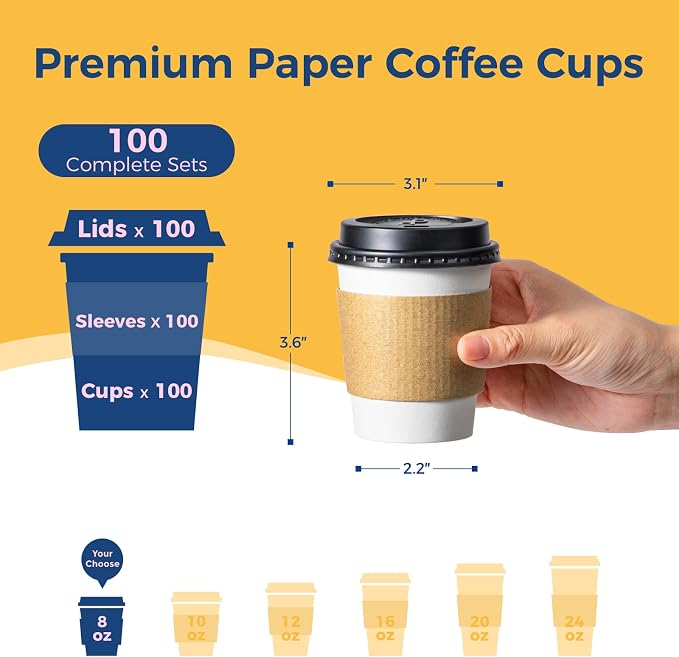 Fit Meal Prep 500 Pack 8 oz Disposable Coffee Cups - Image 2