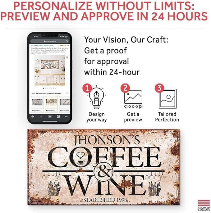 TAILORED CANVASES Custom Coffee Bar Sign - Image 4