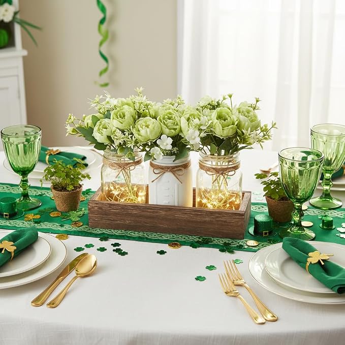Mkono Mason Jar Lights Centerpiece Table Decor - Image 2