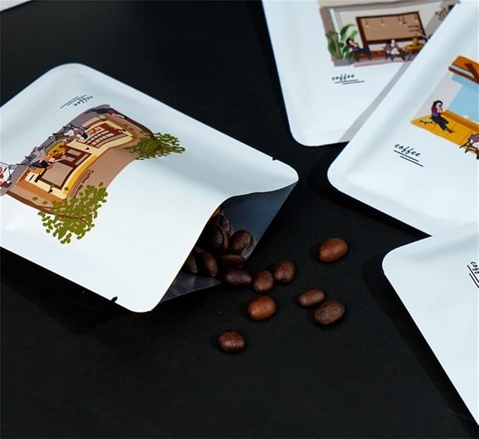 100Pcs Coffee Drip Packing Bag Open Top Aluminum Foil Pouch Package Bag - Image 3