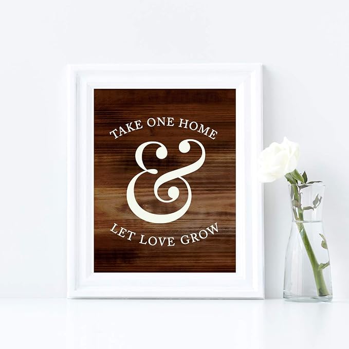 Andaz Press Wedding Party Signs, Rustic Wood Print, 8.5x11-inch, Please Take - Image 4