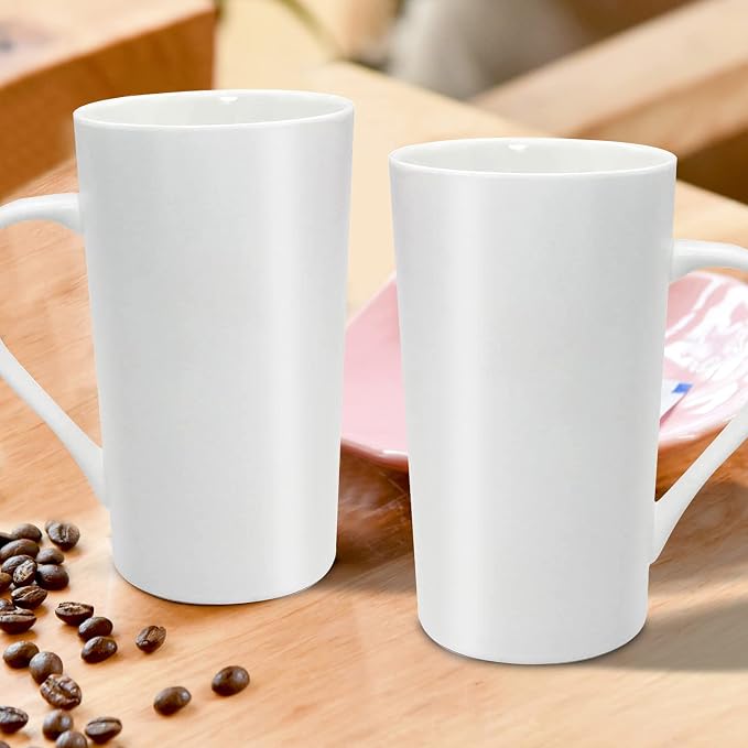 20oz Porcelain Coffee Mugs Set of 2, Large Tall Coffee Mugs - Image 6