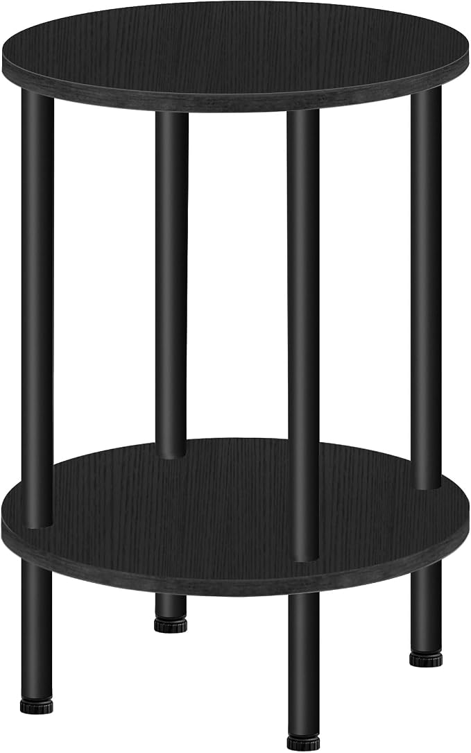 CHOEZON Round Side Table, 2-Tier End Table, Small Round Nightstand by Choezon