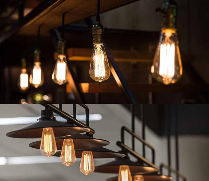 GOENDR E26 40W Edison Bulbs, ST64 Vintage Incandescent Light Bulbs, 2700K Warm - Image 6