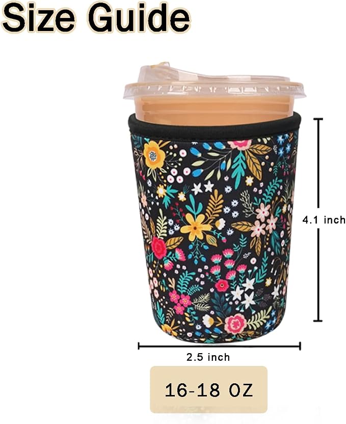 Reusable Insulated Sleeve for Iced Coffee Cup, Coffee Neoprene Sleeve for Cold - Image 5