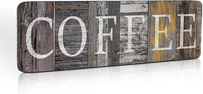 Rustic Farmhouse Kitchen Decor Sign Printed Wall Hanging Coffee Bar Plaque by by TIANCENTRALH