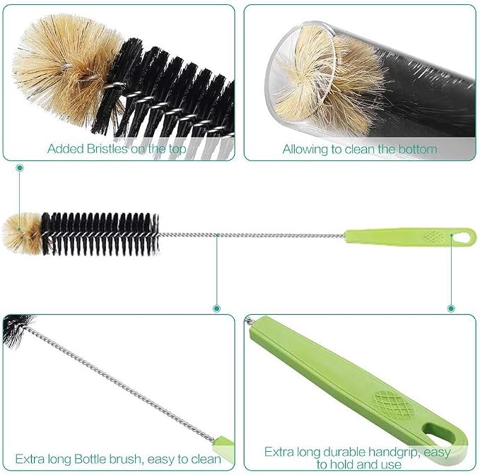 16in Bendable Bottle Brush, Long Handle Bottle Cleaning Brush - Image 3