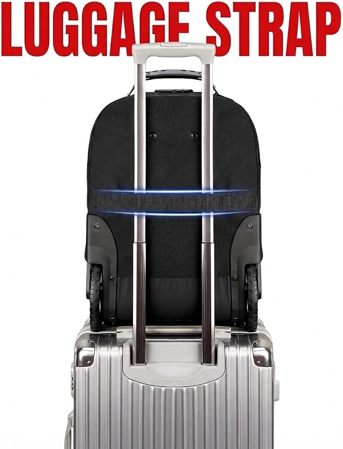 MATEIN Rolling Bag with Wheels, 17 Inch Extra Large Laptop Roller Backpack - Image 8