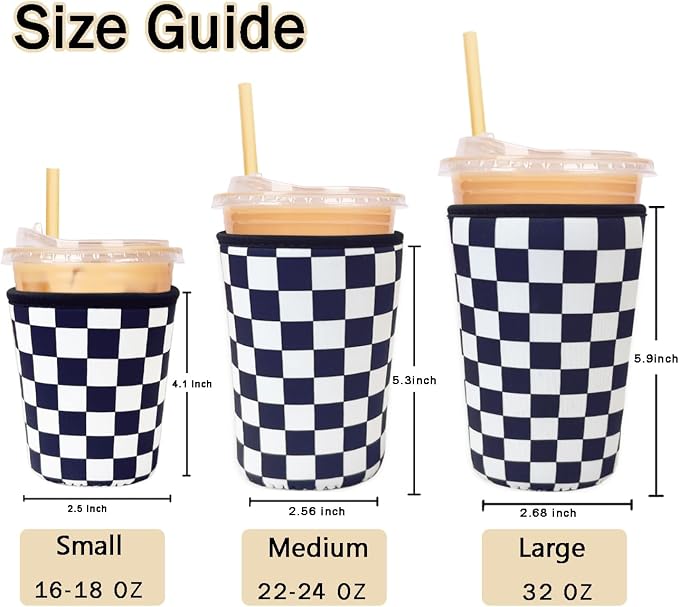 Reusable Insulated Sleeve for Iced Coffee Cup, Coffee Neoprene Sleeve for Cold - Image 5