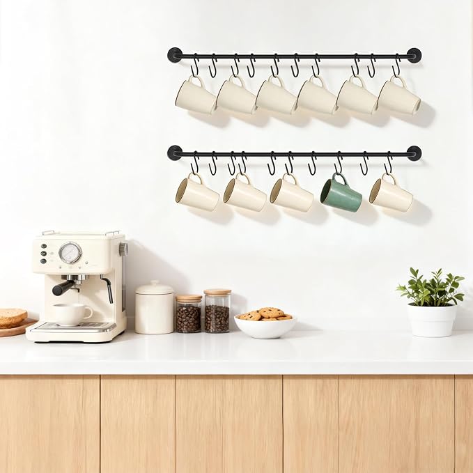 Mkono Mug Holder Wall Mounted Coffee Cup Rack Hanger Modern Metal - Image 2