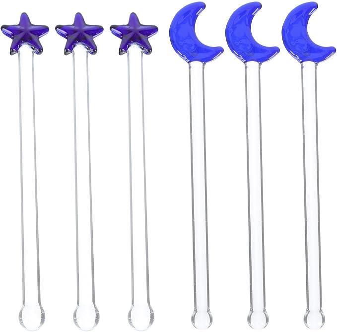 DOITOOL Glass Stirring Sticks 6-Pack 4.72 Inch Clear Cocktail Swizzle Sticks by DOITOOL
