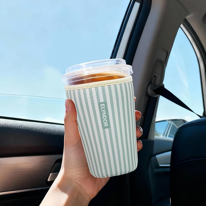 Reusable Insulated Sleeve for Iced Coffee Cup, Beverage Holder for Iced Coffee - Image 2