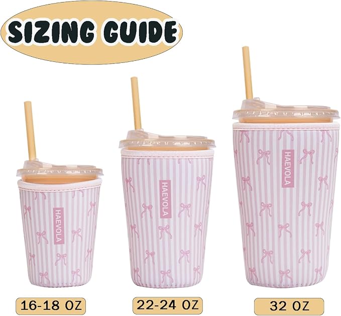 Reusable Insulated Neoprene Iced Coffee Cup Sleeve, Durable Drink Sleeve - Image 5