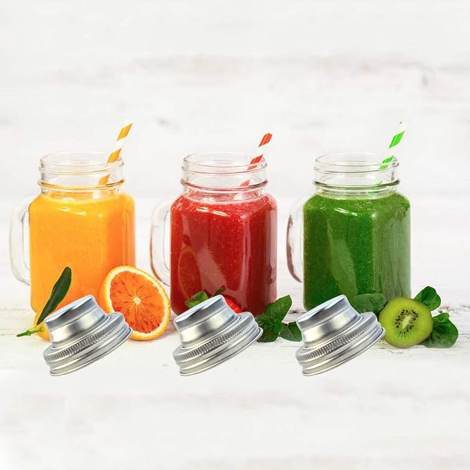 obmwang 4 Pack of Stainless Steel Mason Jar Shaker Lids Caps - Image 3