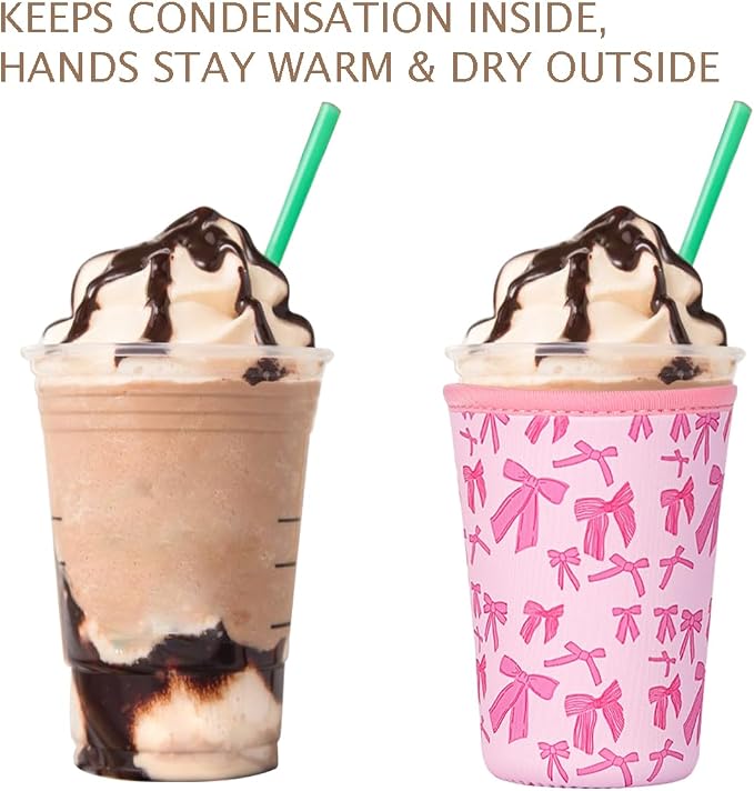 Reusable 3-Pack Iced Coffee Cup Sleeve, Insulated Neoprene, Beverage Holder - Image 6