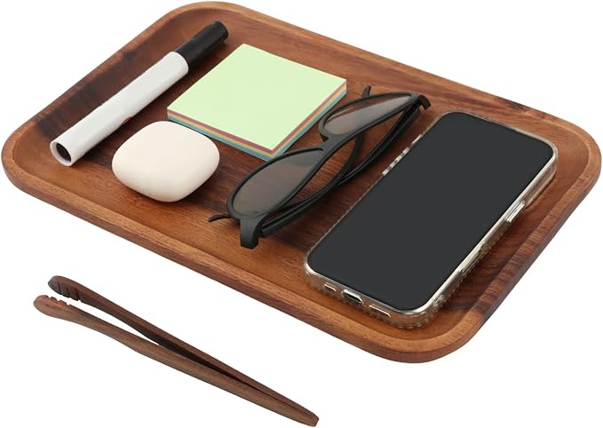 Wood Serving Tray with Clip, Wooden Trays Home Decor, Decorative Rectangular by Unknown