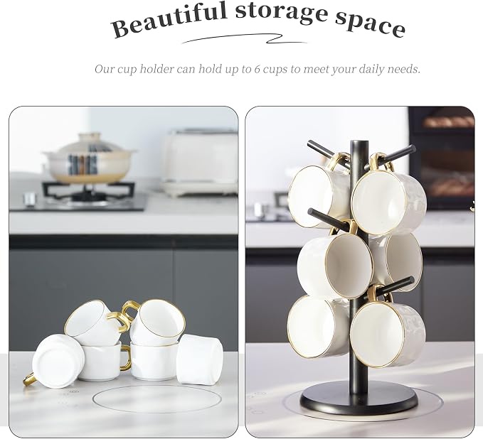 Kitsanery Mug Holder Tree, Coffee Cup Holder，Coffee Mug Tree - Image 5