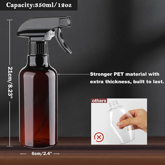 Plastic Spray Bottles 12oz 2 Pack Adjustable Mist/Stream Spraying Heavy Duty - Image 3
