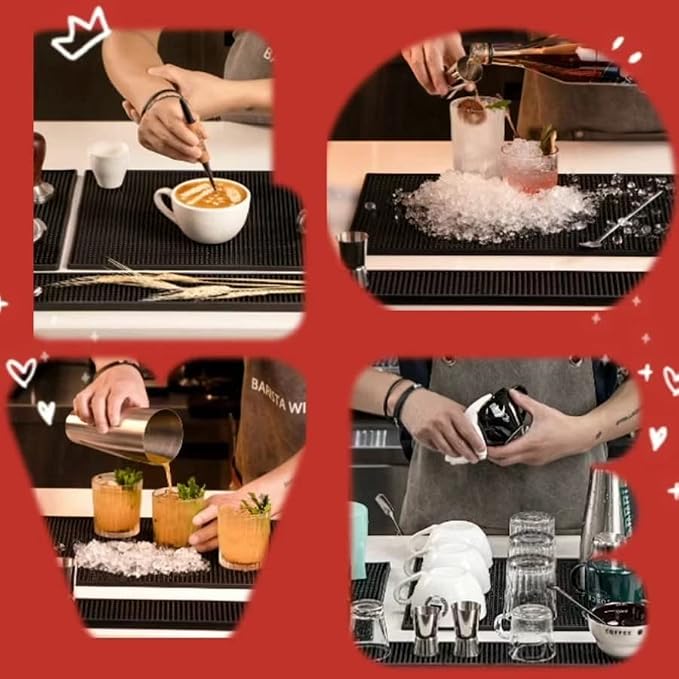 Bar Mat Set of 3 Rubber Bar Service Spill Mat - Image 7