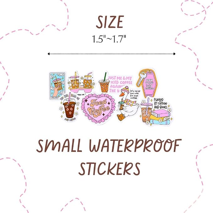 40PC Iced Coffee Stickers Cute Funny Meme Silly Sarcastic Quotes Scrapbook - Image 2