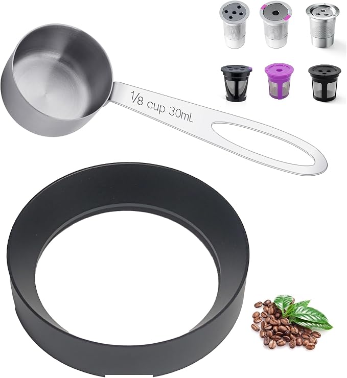 Reusable K Cup Refill Kit, 304 Stainless Steel 30ML Coffee Scoop & Aluminum by Fromthebrand