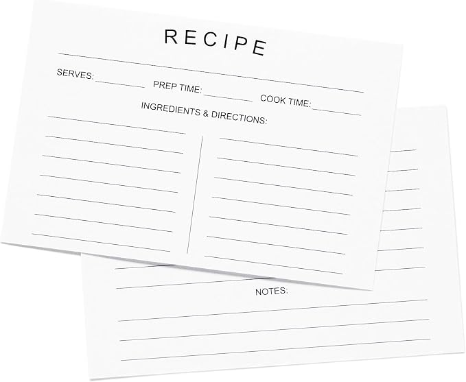 75 Recipe Cards 4x6inch Double Sided Thick Card Stock Fit by BUYWITHCONFIDENCE