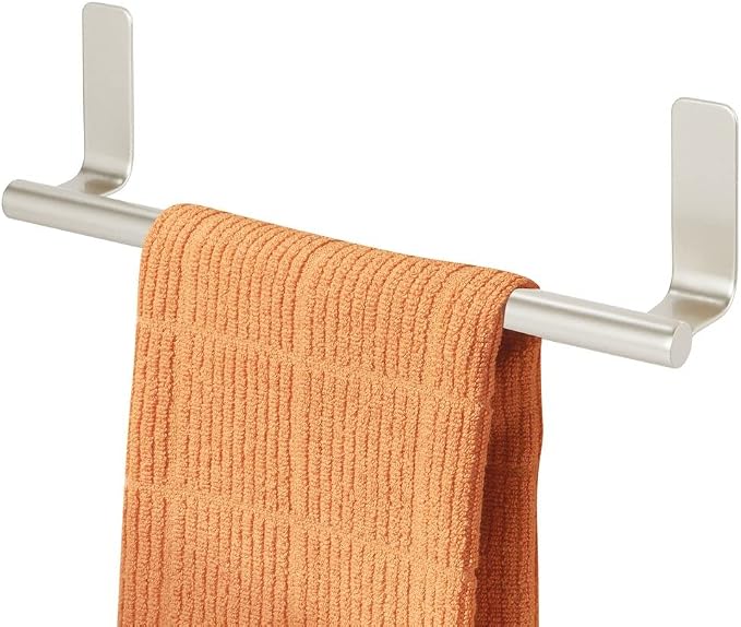 mDesign Steel Wall-Mounted Towel Rack Storage Holder - Image 6