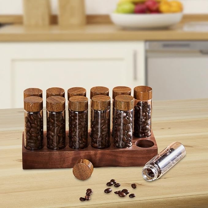 Coffee Bean Storage Jars with Shelf, Coffee Bean Cellars Single Coffee Bean - Image 4