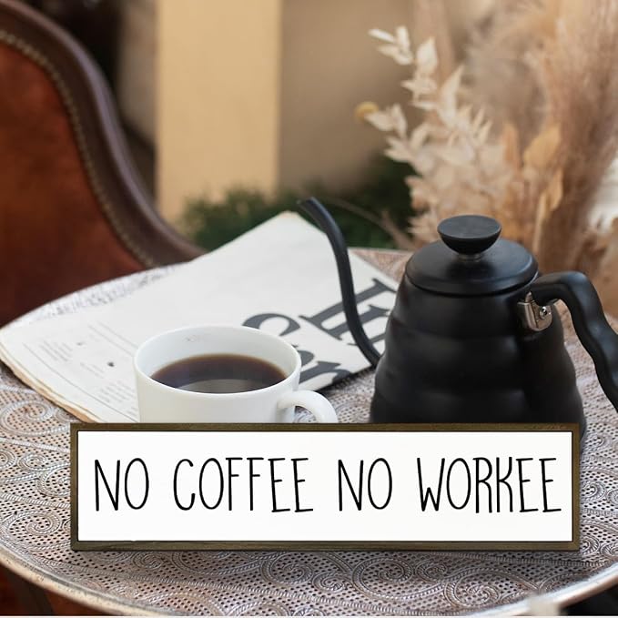 Funny Coffee Signs Decor, Funny Offices Decor, Coffees Work Humor Wood Signs - Image 5