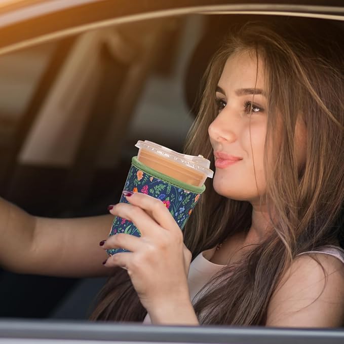 Reusable Insulated Neoprene Iced Coffee Cup Sleeve, Durable Drink Sleeve - Image 4
