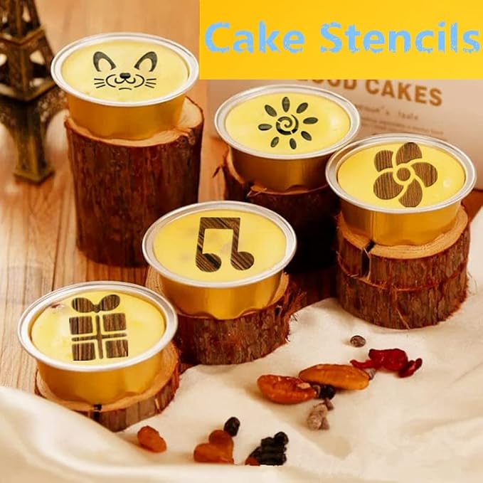 45 Coffee Stencils+2 Mesh Powder Shakers, Cake Baking Templates Coffee - Image 7