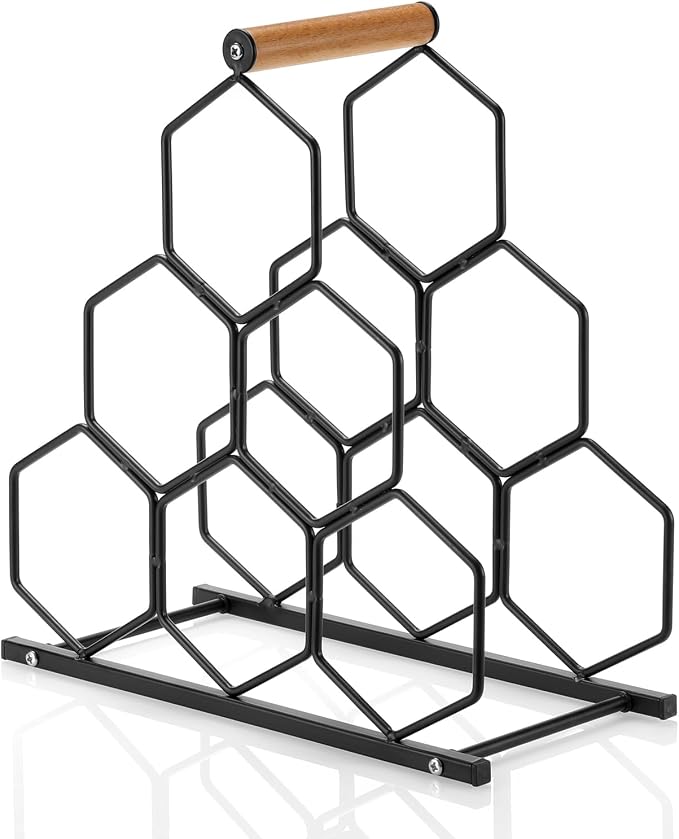 Small Black Wine Rack 6 Bottle Holder Countertop - Image 2