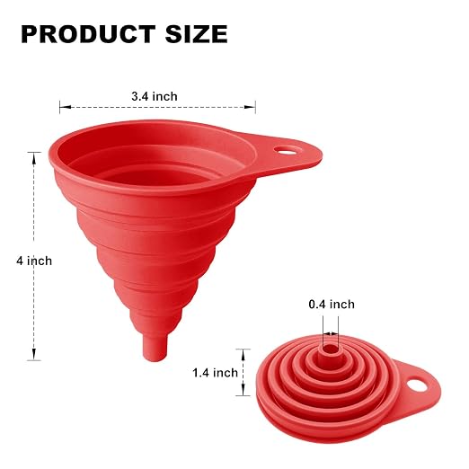 Funnels for Kitchen Use, Food Grade Silicone Collapsible Kitchen Funnel - Image 2