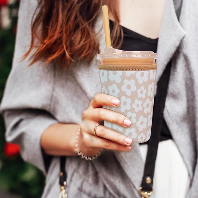 Reusable Insulated Neoprene Iced Coffee Cup Sleeve, Durable Drink Sleeve - Image 3