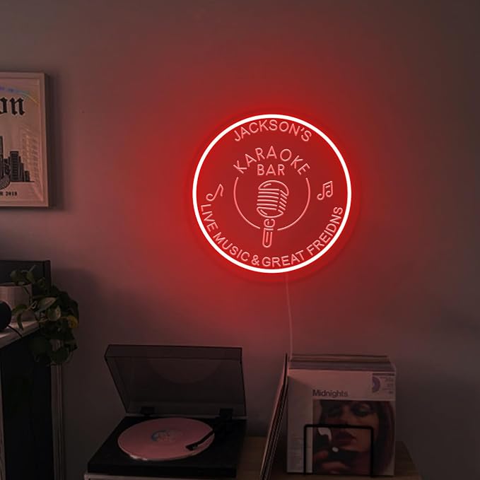 Custom Karaoke Bar Neon Sign, Personalized LED Music Neon Sign Karaoke Live On - Image 4