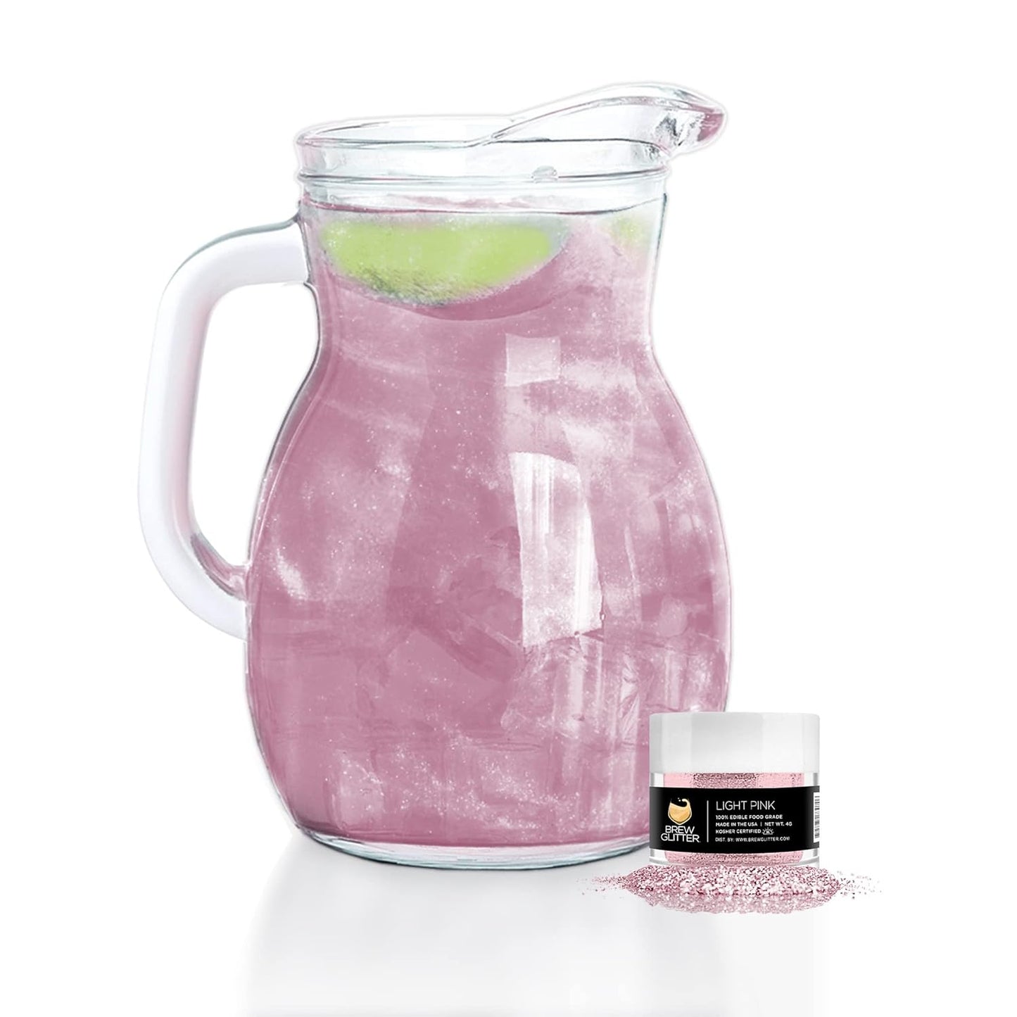 Light Pink BREW GLITTER Edible Glitter For Drinks, Cocktails, Beer, Garnish Glitter & Beverages | KOSHER & HALAL Certified | 100% Edible & Food Grade | Vegan, Gluten, Nut Free (25g, Light Pink)