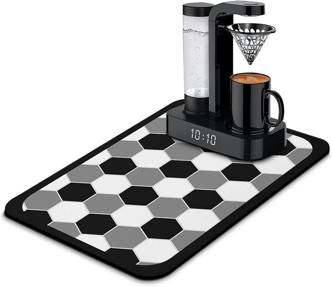 Coffee Mat -Lattice Absorbent Coffee Bar Mat by Vehcimbev