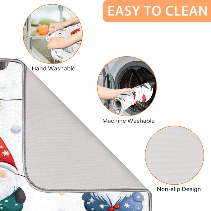 Dish Drying Mat, Kitchen Counter Quick Dry Pads - Image 4