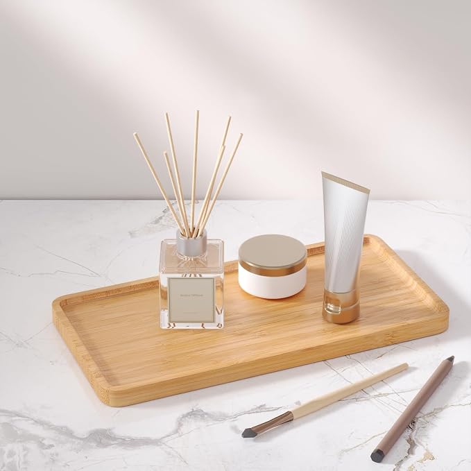 VERTORGAN Bamboo Serving Tray, 11.8x5.9 Inch Decorative Trays Platter - Image 2