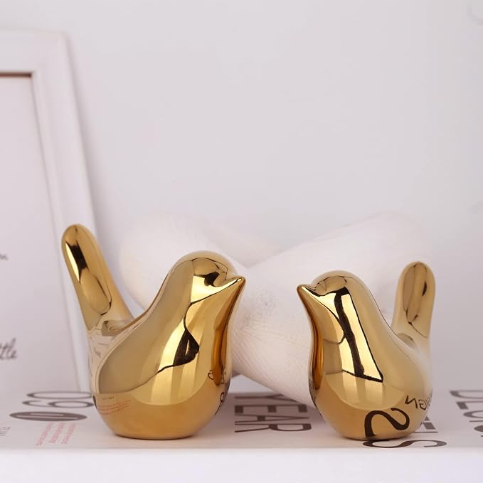 XMGZQ 2 Pcs Gold Decor Accents, Small Animal Statues, Modern Home Decorative - Image 4