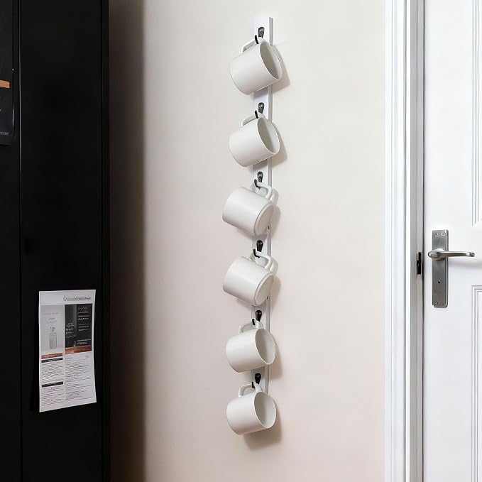 Yohsnor White Wall-Mounted Coffee Cup Holder - Image 8